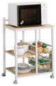 3-Shelf Kitchen Cart, Natural Brown and White