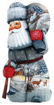 Delightful Village Santa, Woodcarved Figurine