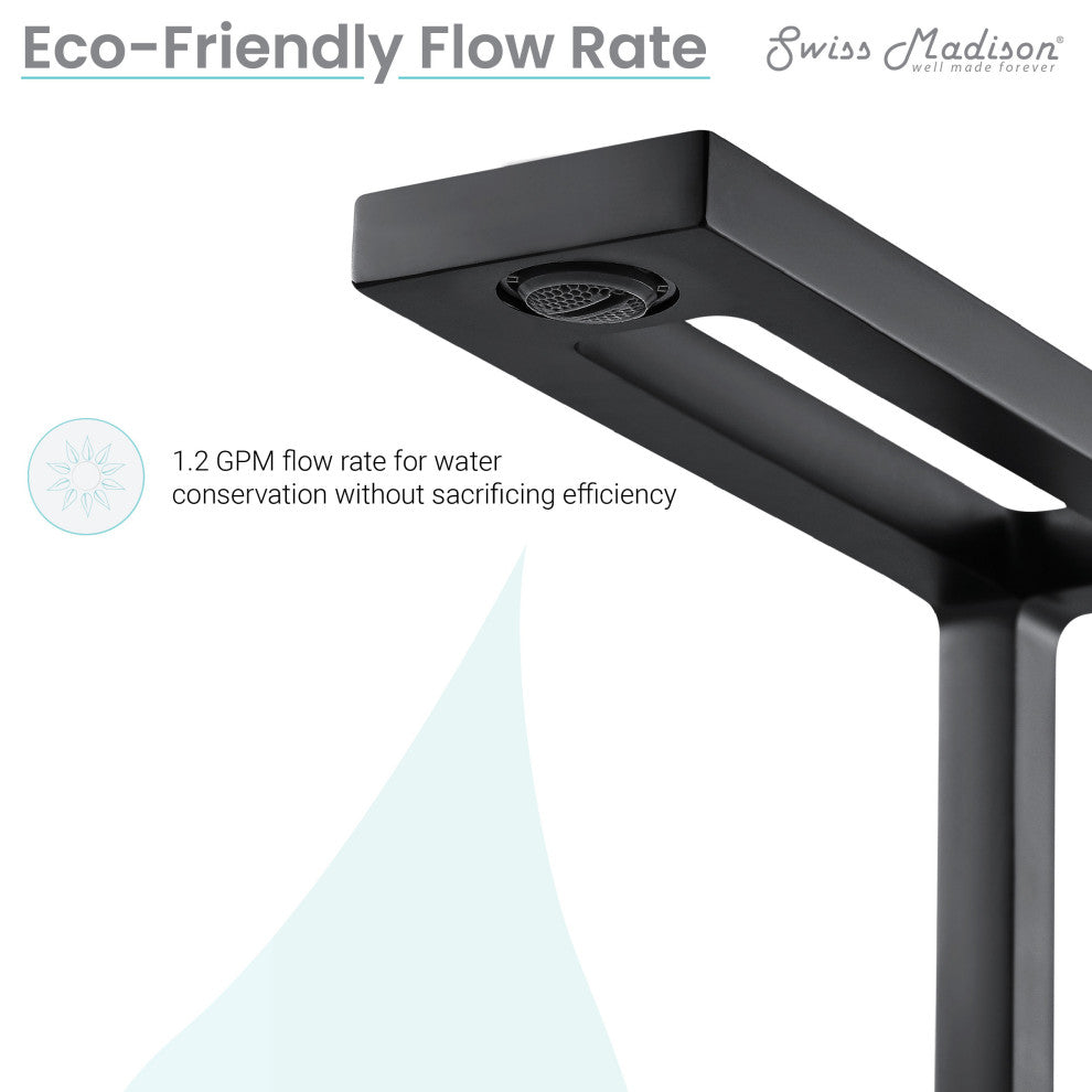 Pierre Widespread, Double Handle, Bathroom Faucet, Matte Black