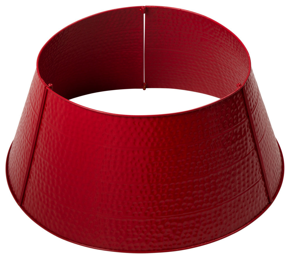 26"D Red Hammer-harden Metal Tree Collar
