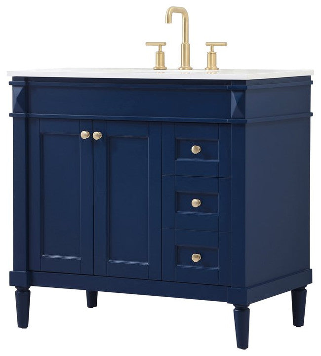 Home Living 21" Transitional Blue-Light Bathroom Vanity