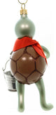 De Carlini Turtle With Bucket Blown Glass Ornament Tortoise A5697