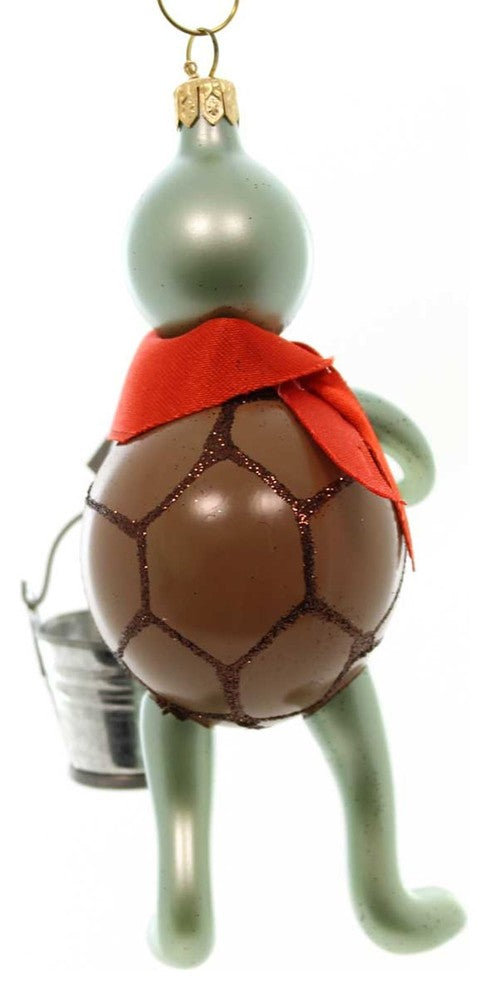 De Carlini Turtle With Bucket Blown Glass Ornament Tortoise A5697