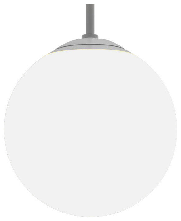 Globe Outdoor Pendant, Gloss White Shade With Gloss White 24" Stem, 16" Shade