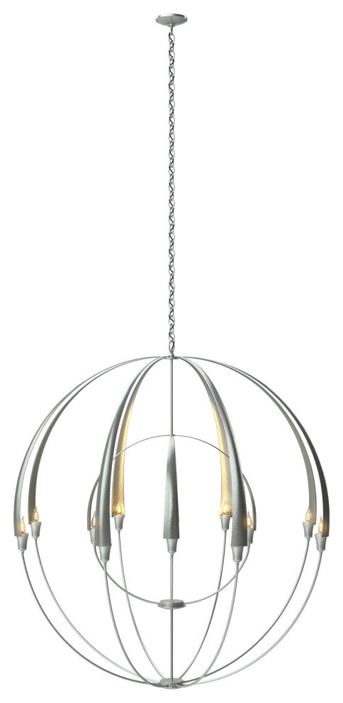 Double Cirque Large Scale Chandelier, Vintage Platinum Finish