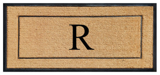 Natural Coir & Rubber Large Monogrammed Door Mat 30x60, R