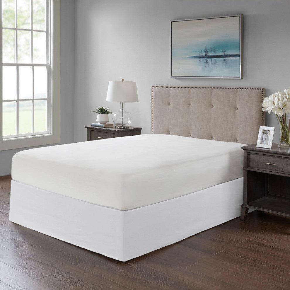 Madison Park Simple Fit Wrap Around Adjustable Bedskirt, White