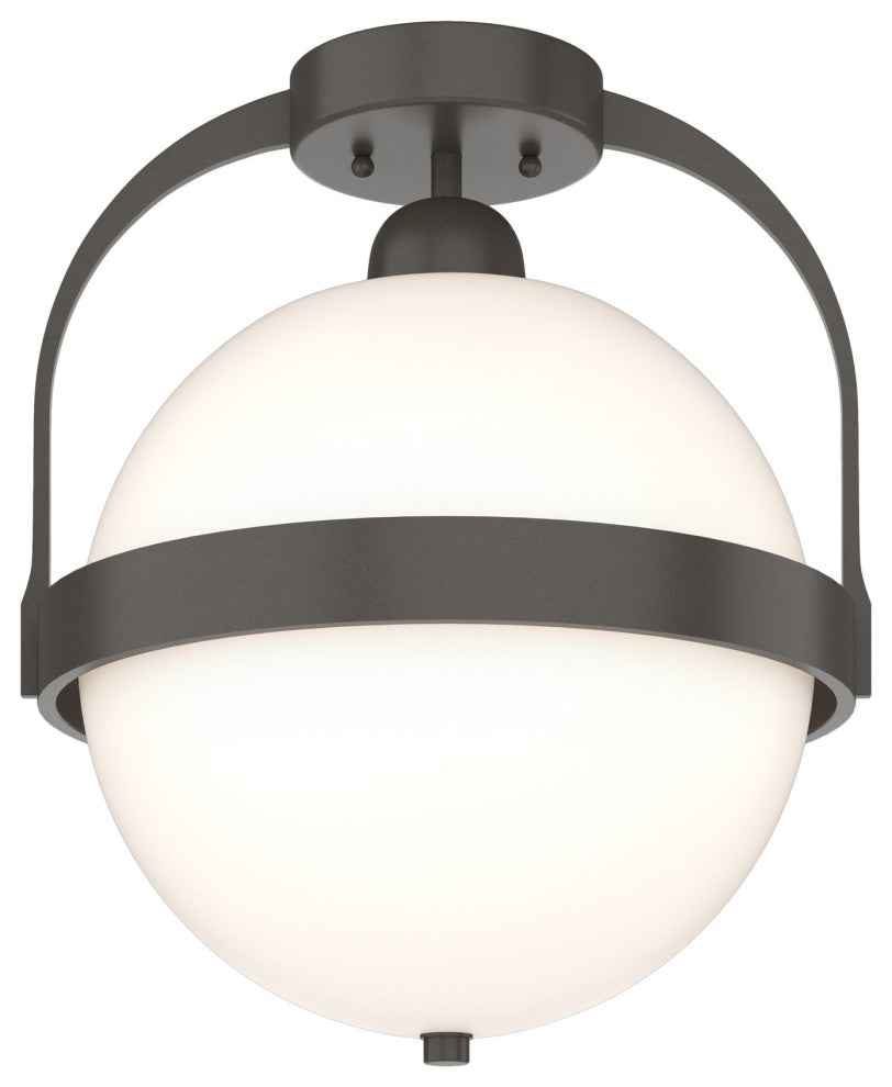 Atlas Semi-Flush, Dark Smoke, Opal Glass