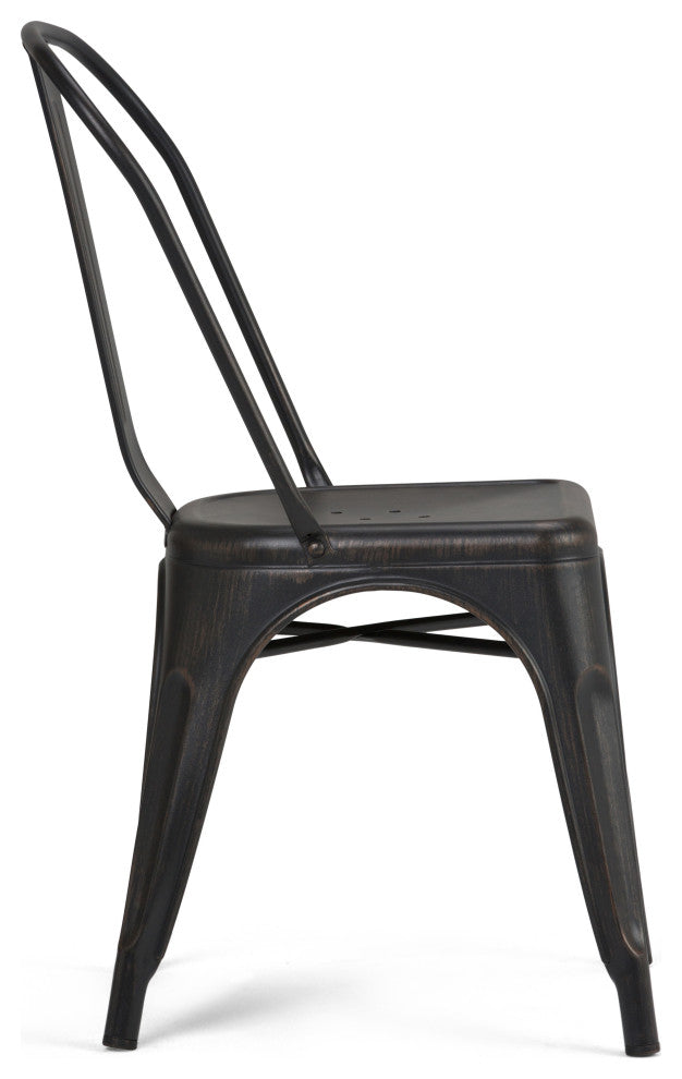 Fletcher / Hunter Solid Mango Wood 5 Piece Dining Set, Distressed Black