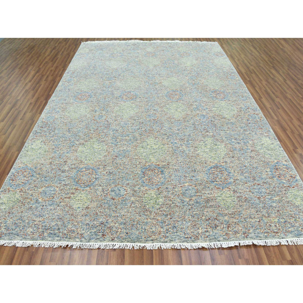 Hand Knotted,Tone Obscured and Subtle,Natural Dyes,Oriental Rug, 9'x12'