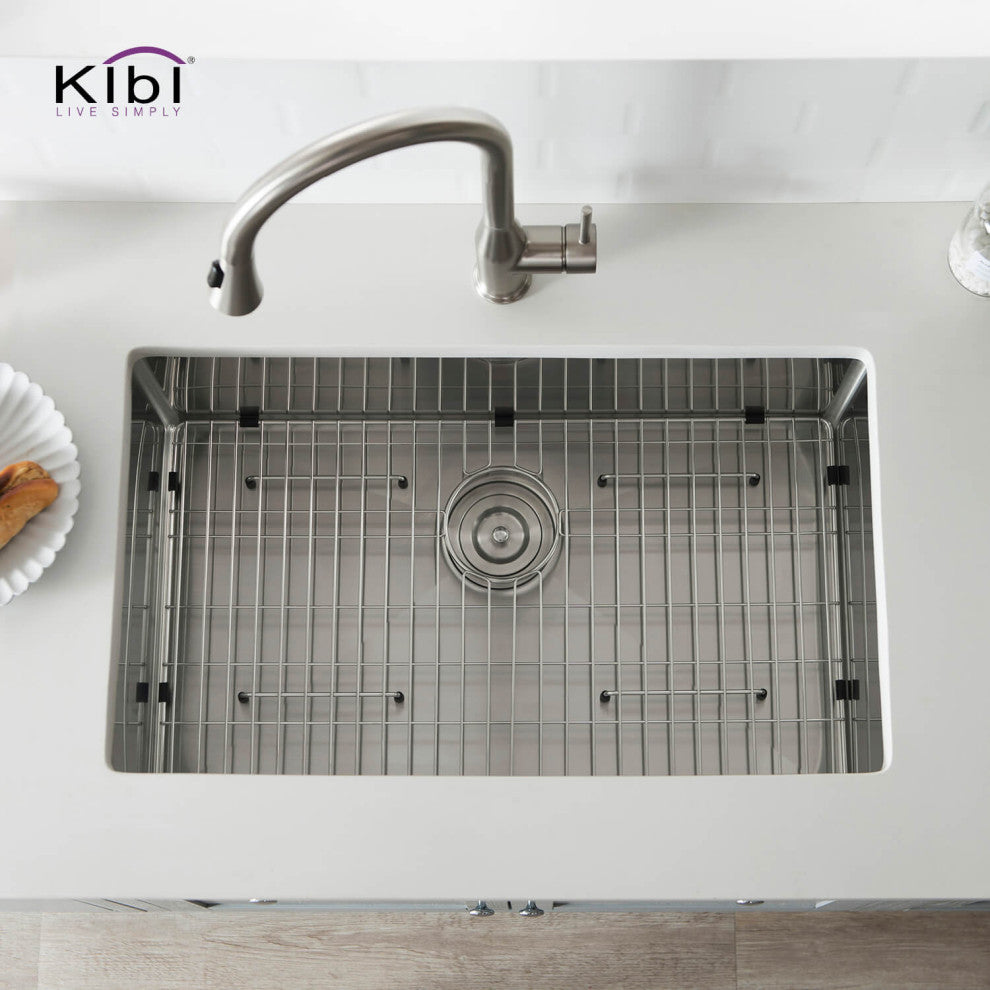 KIBI Handcrafted Undermount Single Bowl 16 Gauge Stainless Steel Kitchen Sink, 3