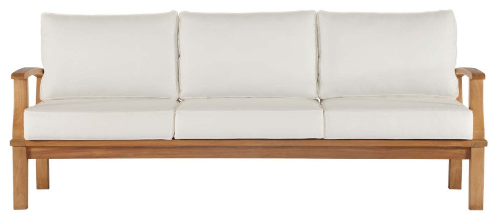 Marina Outdoor Patio Teak Sofa - Natural White