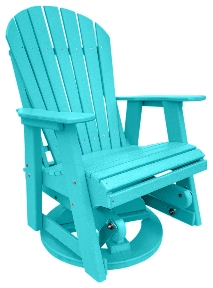 Phat Tommy Outdoor Swivel Glider Chair - Adirondack Glider Chair, Teal