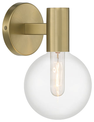 Wright 1-Light Wall Sconce, Matte Black, Warm Brass