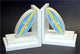Footprint Surfboard Bookends, White