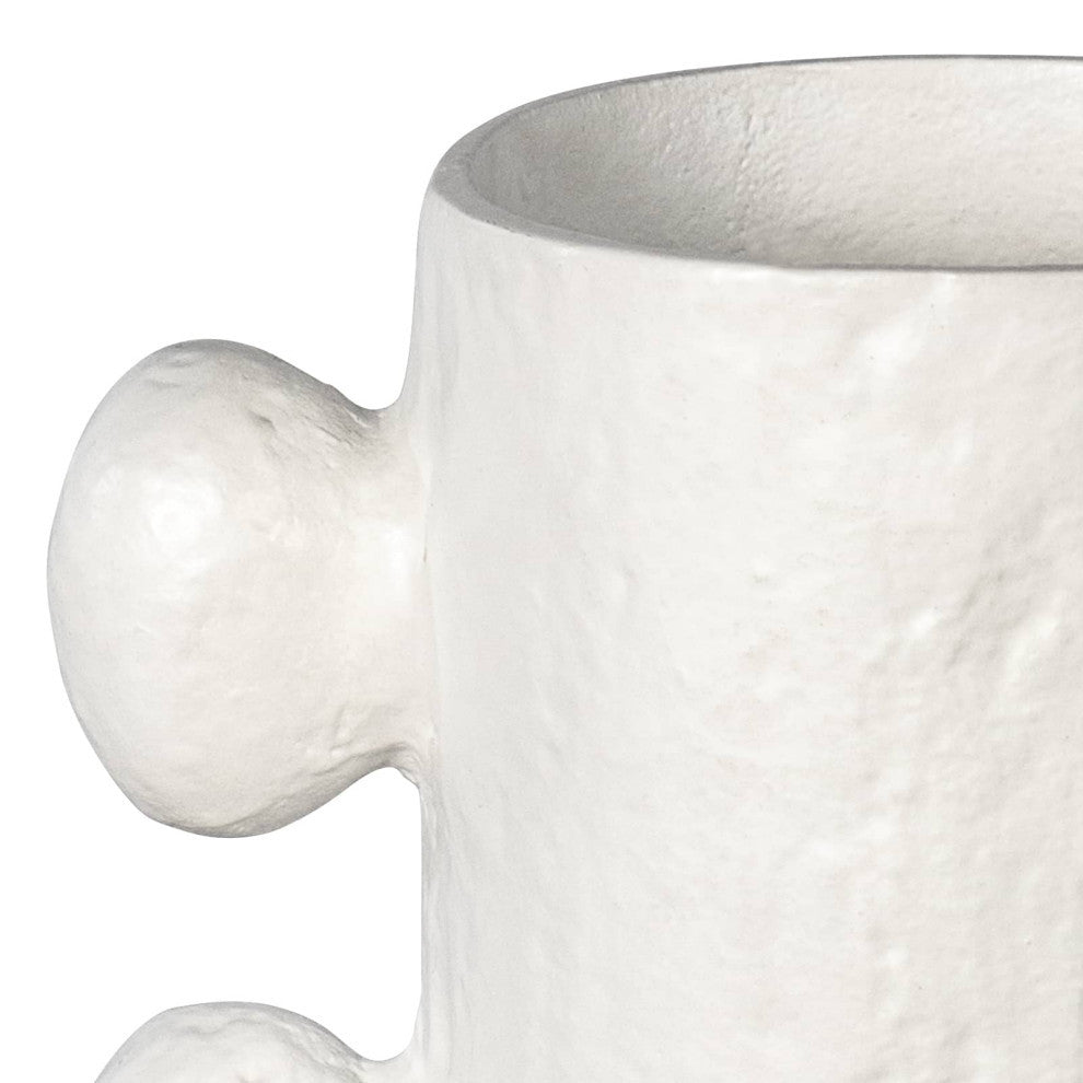 Sanya Metal Vase Small, White