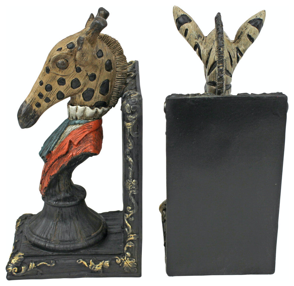 Serengeti Soiree Giraffe and Zebra Bookends