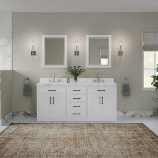 The Hudson Bathroom Vanity, White, 72", Double Sink, Freestanding