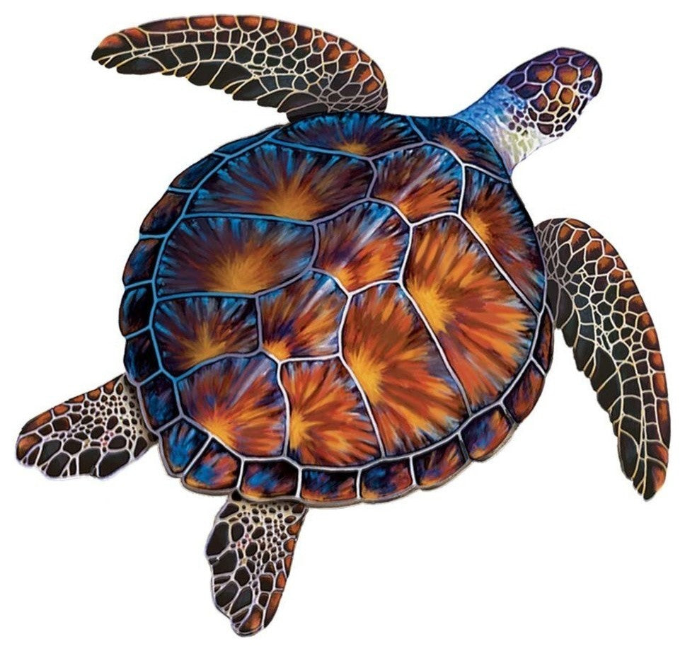 Sea Turtle Porcelain Swimming Pool Mosaic 10"x10", Brown