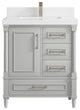 Aberdeen 36 Center Sink Bath Vanity in Coventry Gray 2" White Quartz