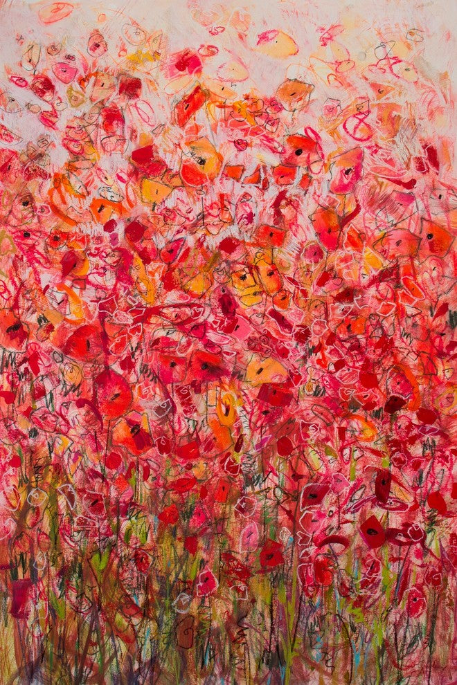 "Flower Explosion" Painting Print on Wrapped Canvas, 12x18