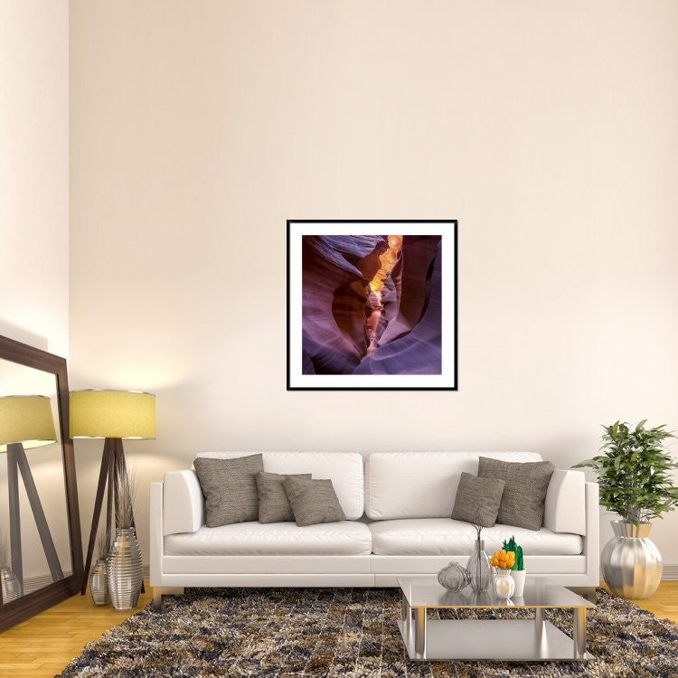 "Fire In Canyon" Framed Digital Print by Sandipan Biswas, 44x44"