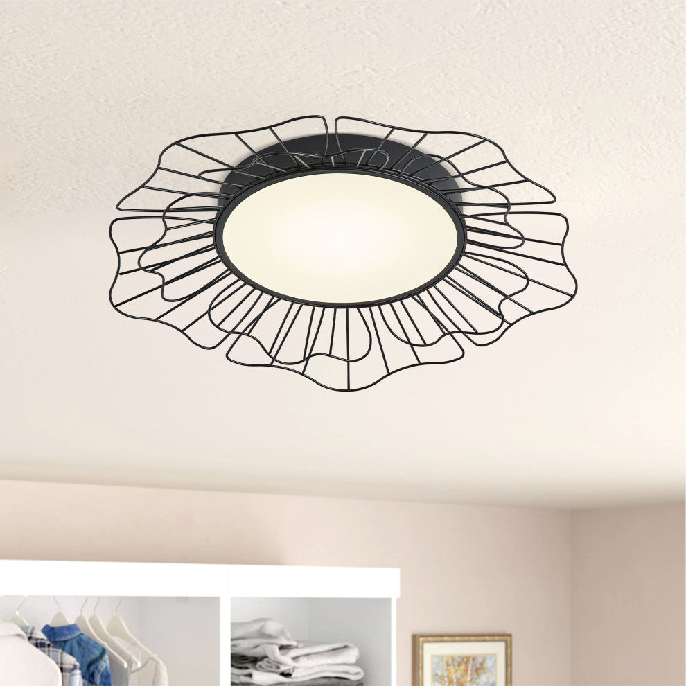 24-Inch Modern 1-Light Dimmable LED Flush Mount Ceiling Lamp