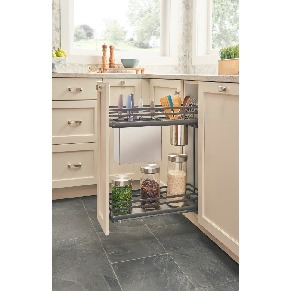Two-Tier Knife Block Pull Out Organizers With Soft Close