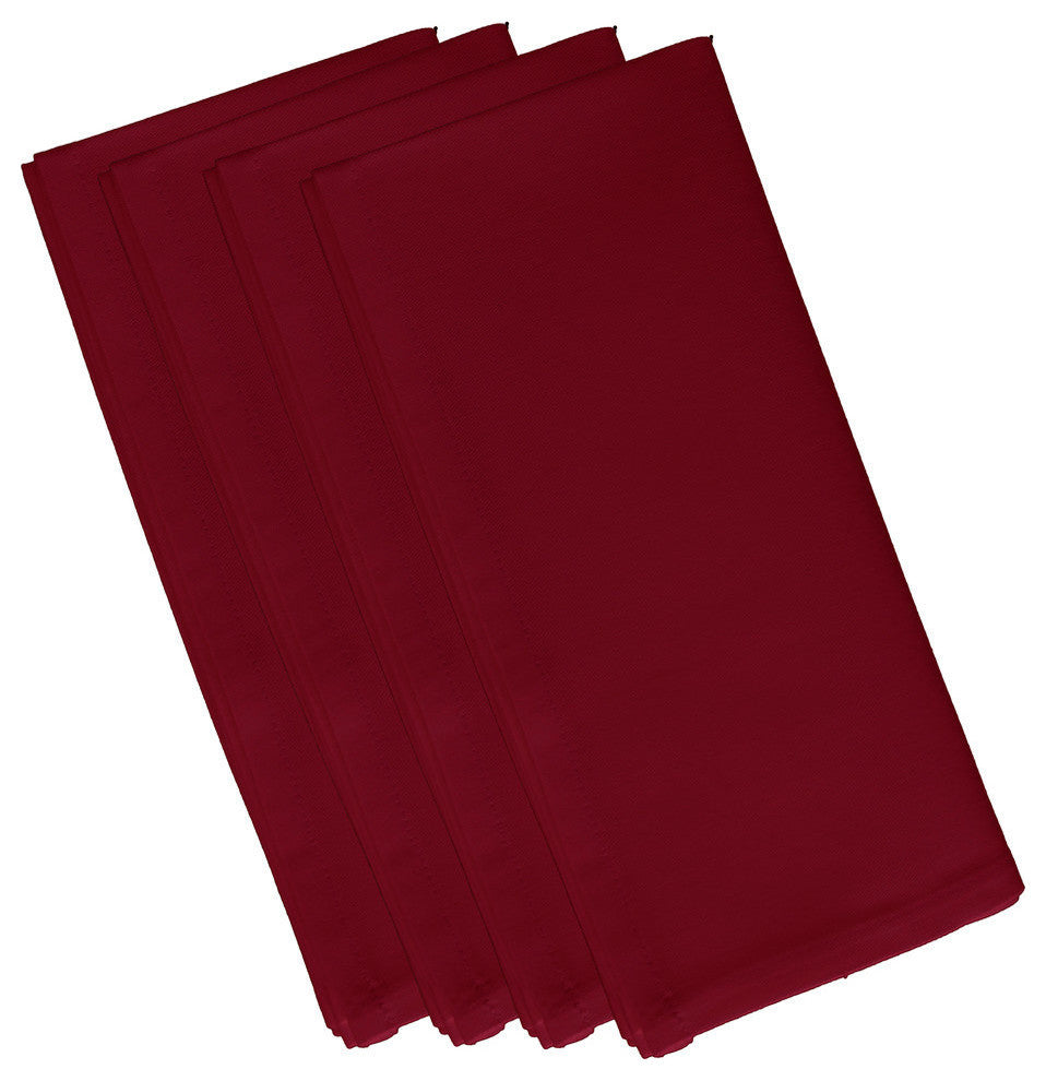 Solid Print Napkin, Cranberry, Set of 4