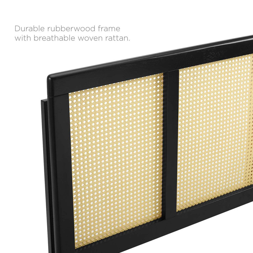 Headboard, Full Size, Wood, Black, Modern Mid-Century, Bedroom Master Suite