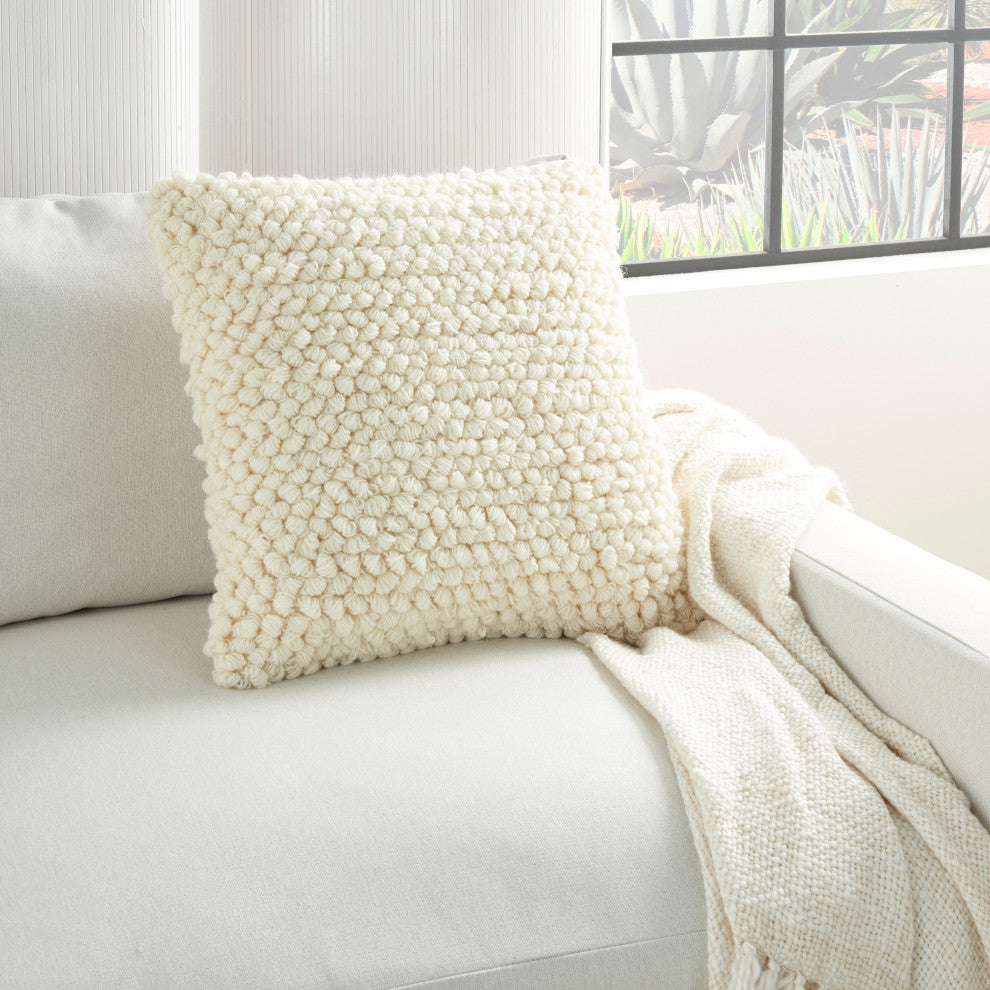 Mina Victory DC142 Throw Pillow, Ivory, 20" x 20"
