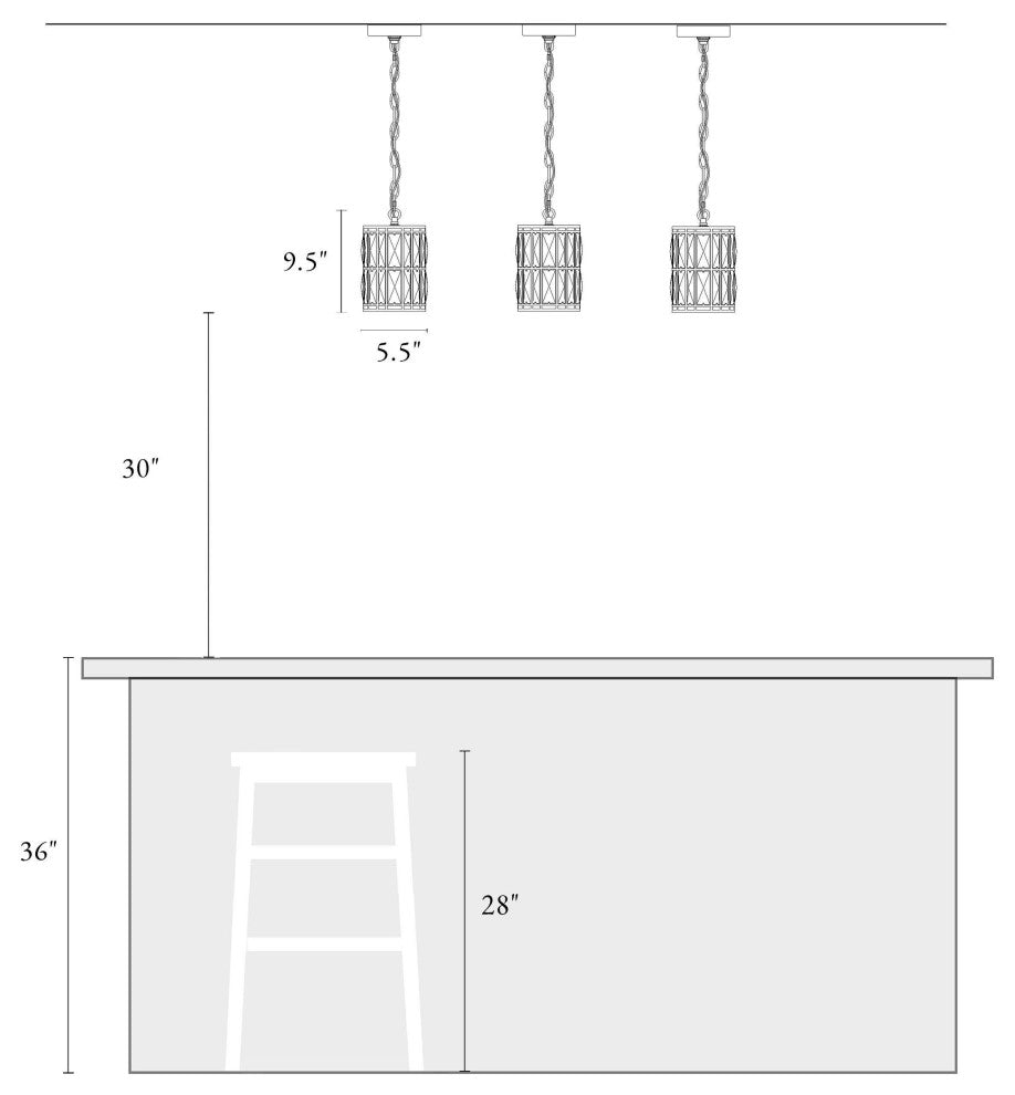LNC Modern/Contemporary Crystal Black Ceiling Lighting, 5.5" Width, 1-Light Pendant