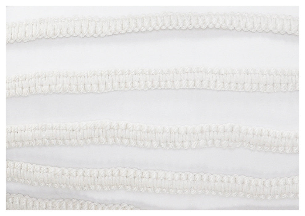 Ox Bay Handwoven White Diamond Resistant Polyester Pillow Cover, 14"x36"