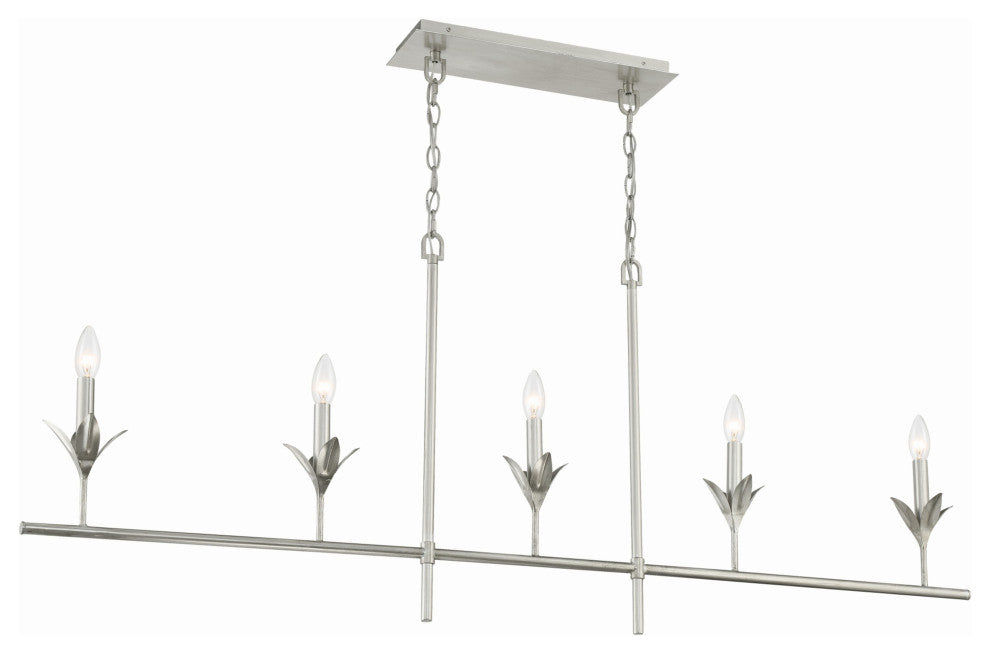 Crystorama Lighting Group 537 Broche 5 Light 54"W Linear - Antique Gold