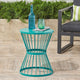 GDF Studio Fern Outdoor 16" Iron Side Table, Matte Teal
