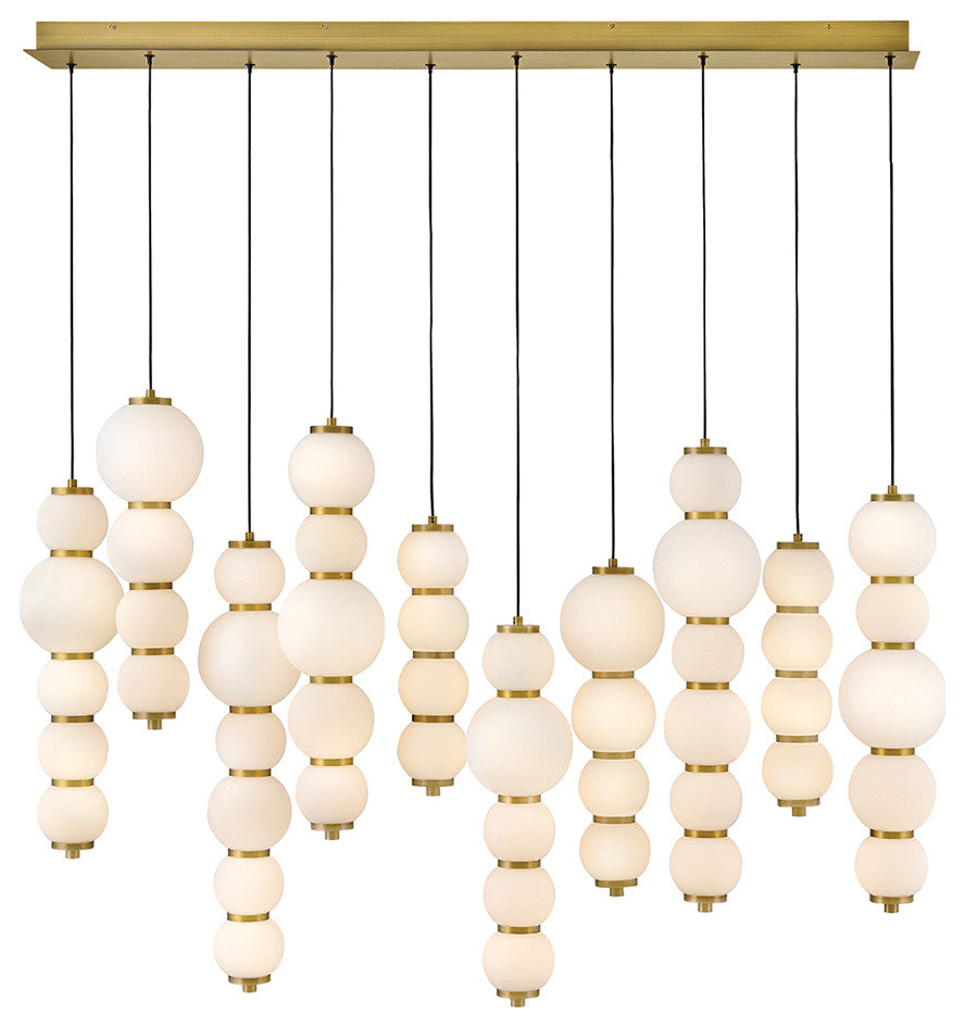 Hinkley Trigo Large Multi Light Linear, Lacquered Brass