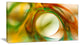 Circled Green Psychedelic Texture, Abstract Art on Canvas, 32x16