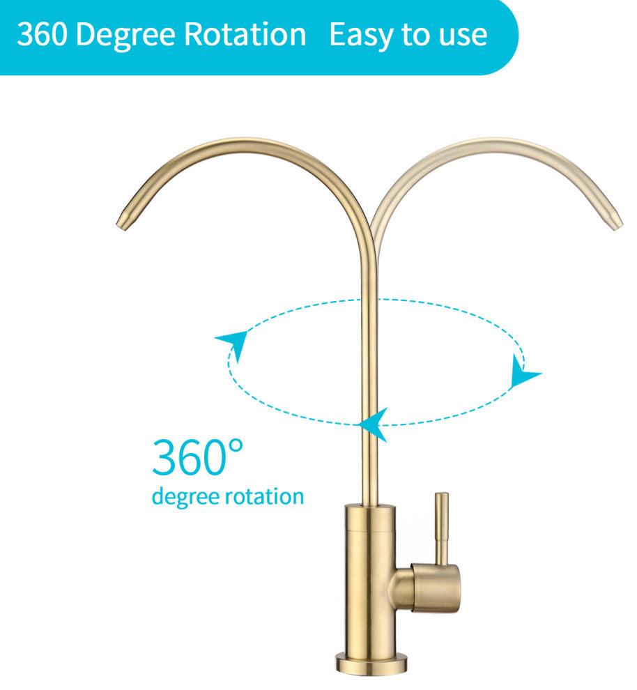 Drinking Filter Water Faucet for Reverse Osmosis Systems,Brushed Gold