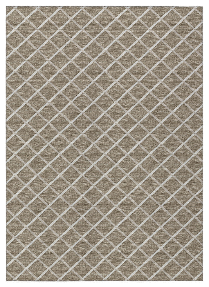 Indoor/Outdoor York YO1 Taupe Machine Washable 8' x 10' Rug
