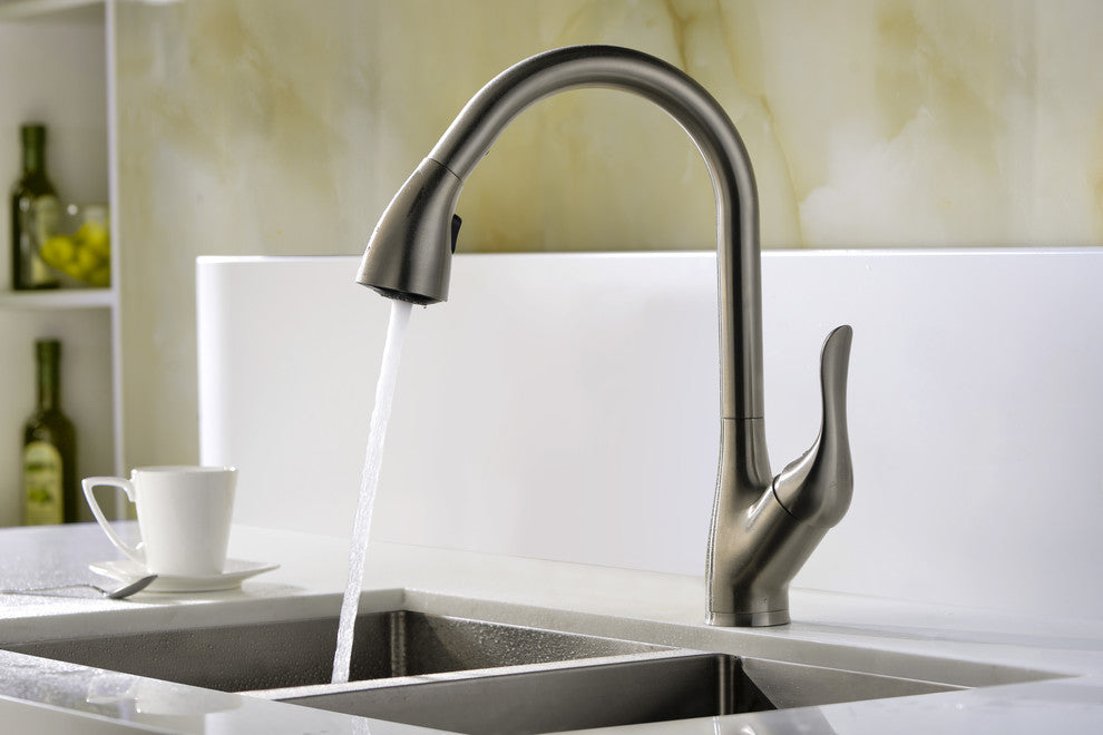 Accent Series Single Handle Pull Down Kitchen Faucet in Brushed Nickel