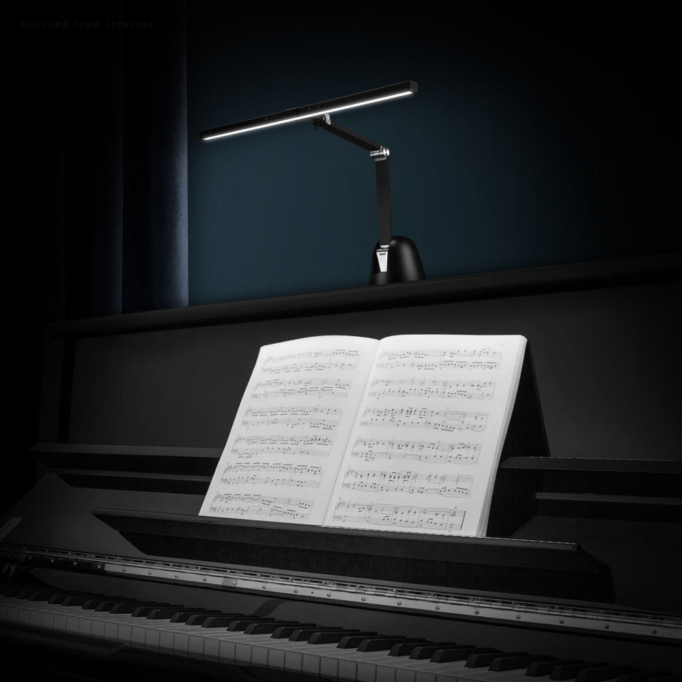 Piano Light for Upright Piano, CRI 95, Aluminum Body With Steady Base, Black