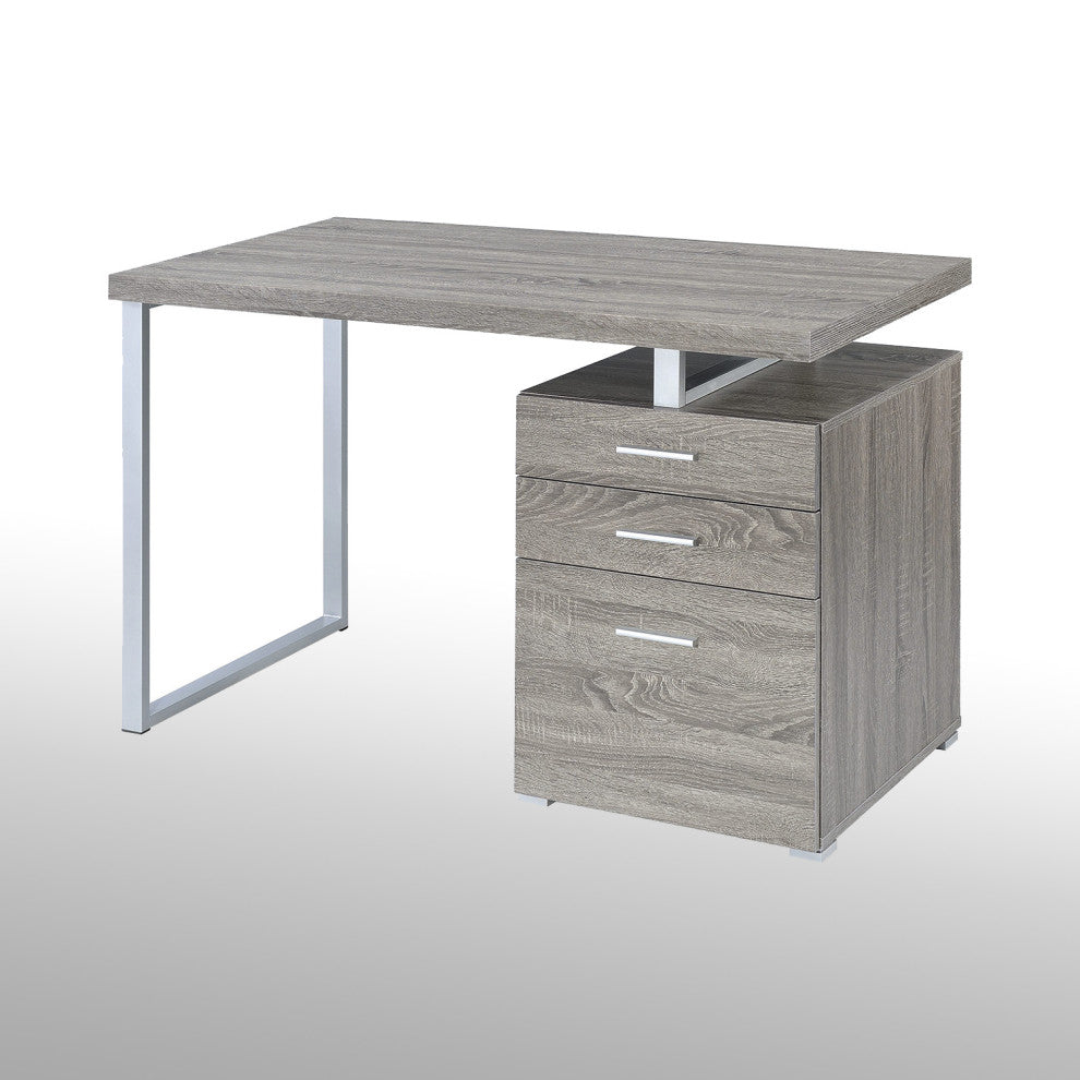 2-Drawer Office Desk, Weathered Gray