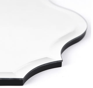 Frameless Beveled Oblong Scalloped Wall Mirror, 1"-Beveled Edge, 24"x32"