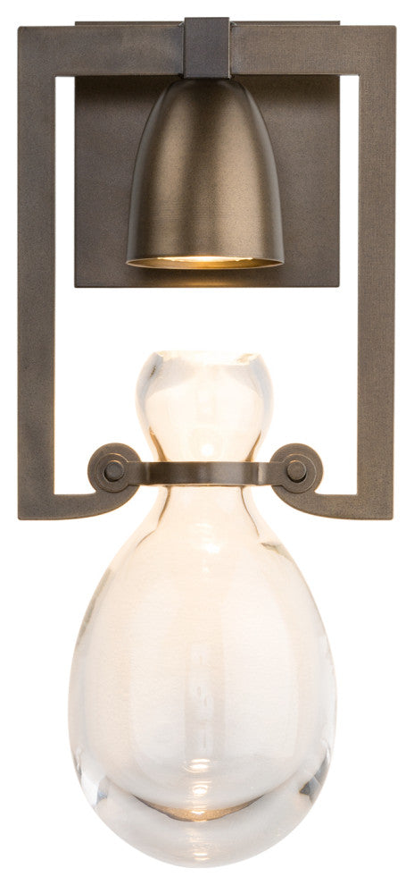 Apothecary Sconce, Dark Smoke Finish, Clear Glass
