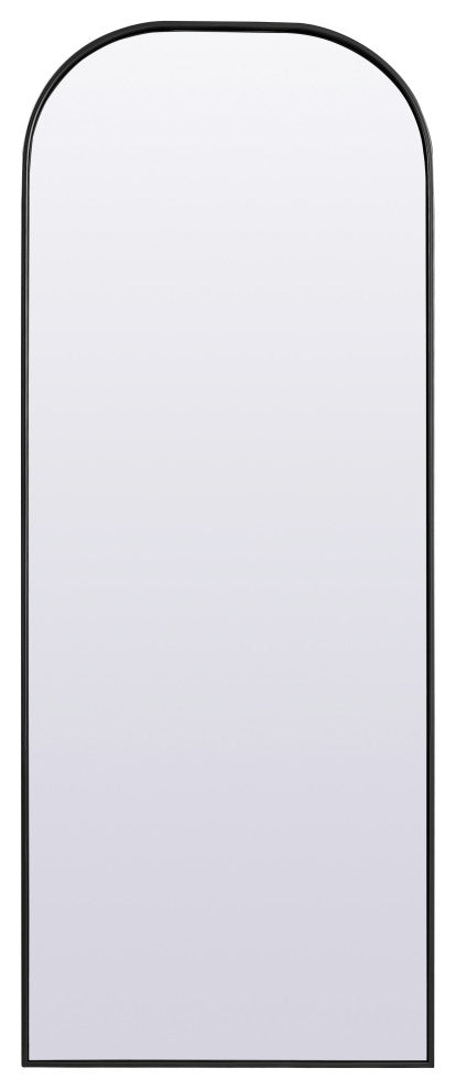 Metal Frame Arch Full Length Mirror 28X74 Inch, Black