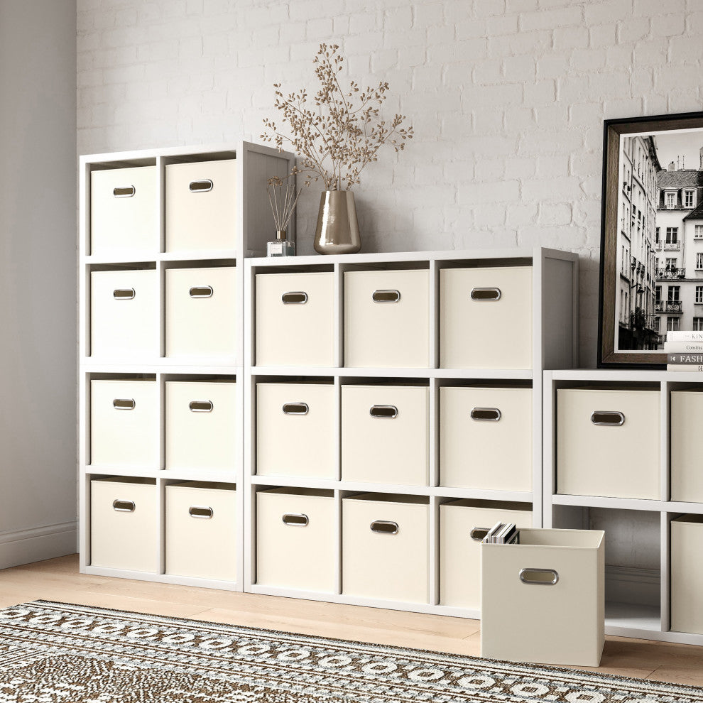 Solid Wood 4 Cube Storage Organizer, White