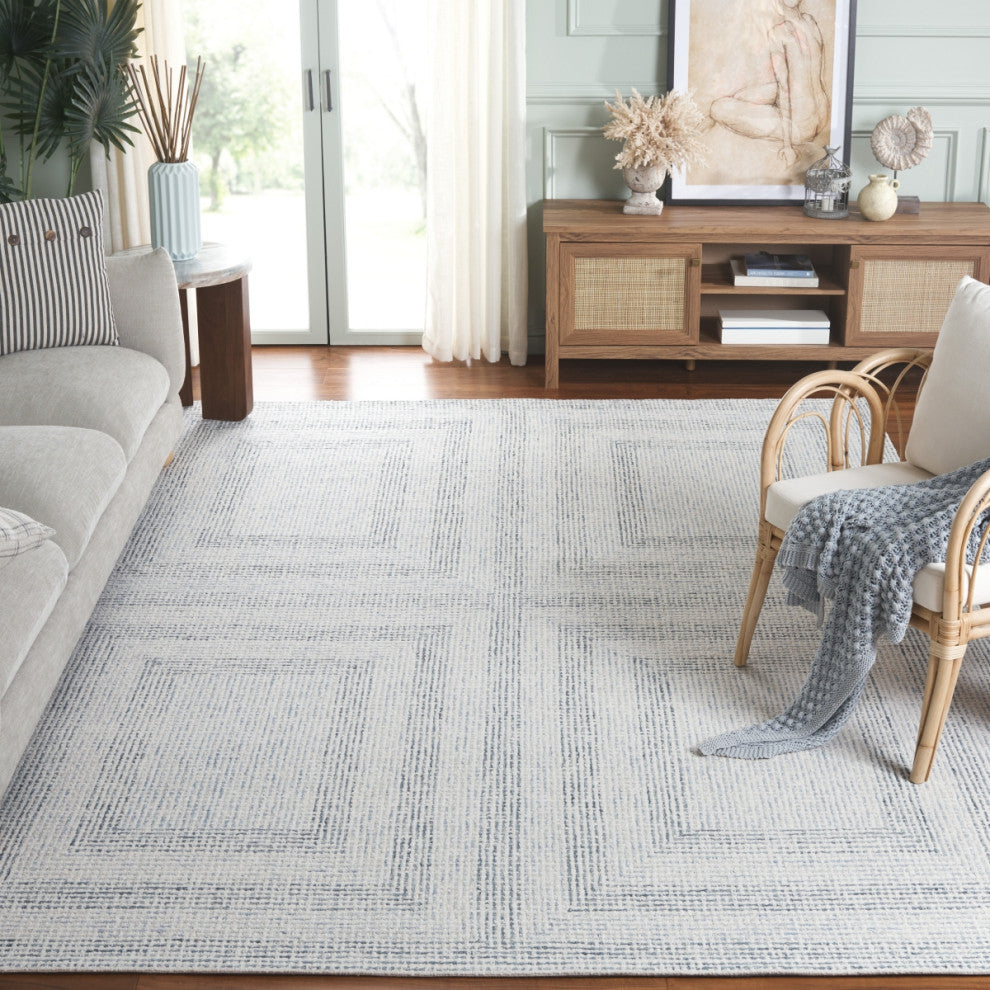 Safavieh Couture Abstract Collection ABT928 Area Rug, Ivory/Blue, 8'x10'