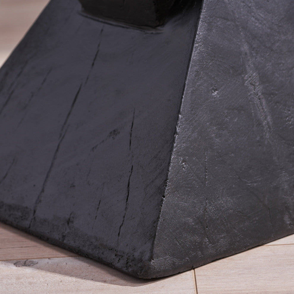GDF Studio Jerod Indoor Lightweight Concrete Accent Table, Black