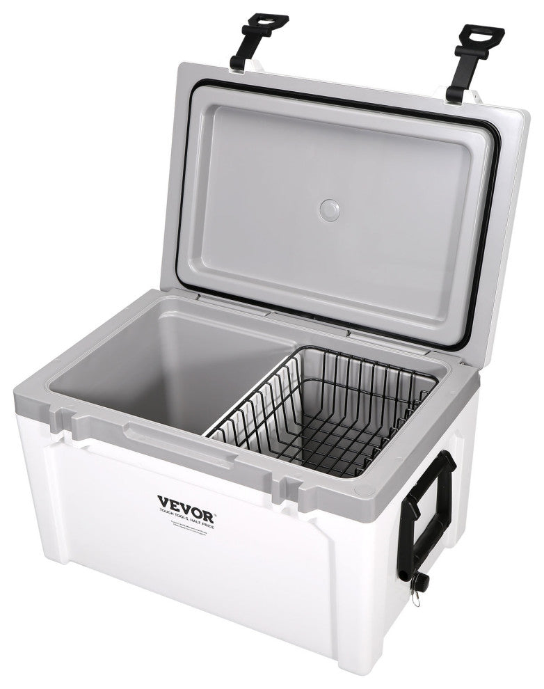 VEVOR Hard Cooler Insulated Portable Cooler Ice Chest, 52 Quart 50-Can Capacity