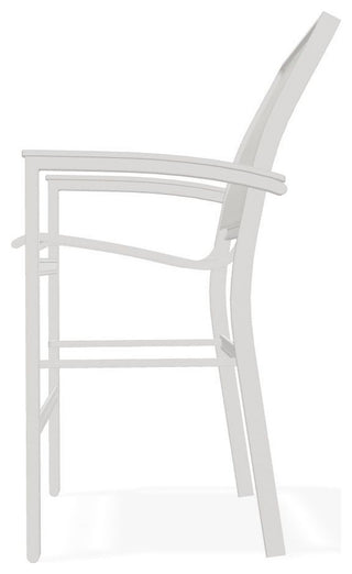 Bazza Sling Balcony Height Stackable Outdoor Stool, Deacon/Warm Gray